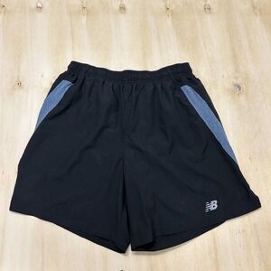 New Balance Shorts Mens Large Black Quick Dry Lined Running Gym Training